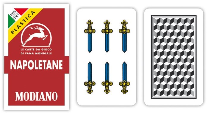 Carte Napoletane Modiano 100% Plastica Astuccio Rosso x 1pz