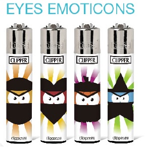 Accendino Clipper Large Eyes Emoticons x 48pz