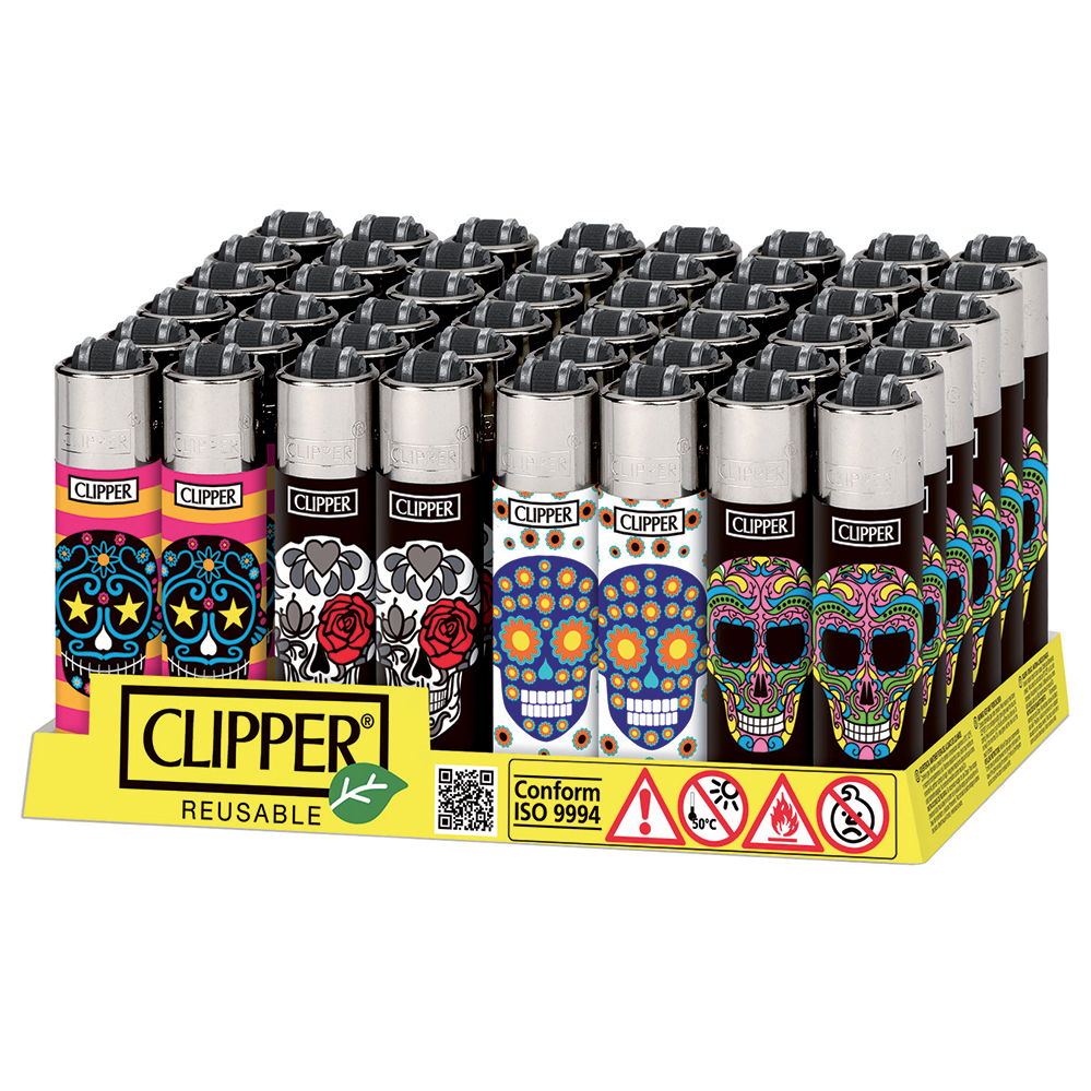 Accendino Clipper Micro Happy Skulls x 48pz
