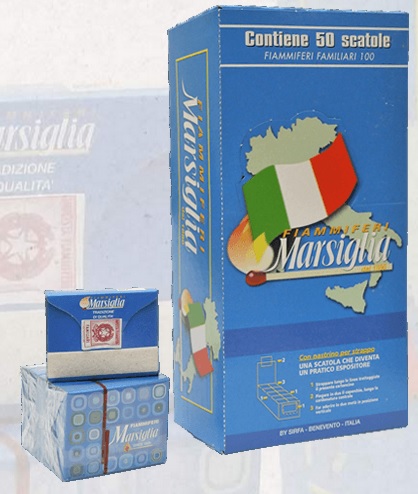 Fiammiferi Familiari Marsiglia x 50 scatoline