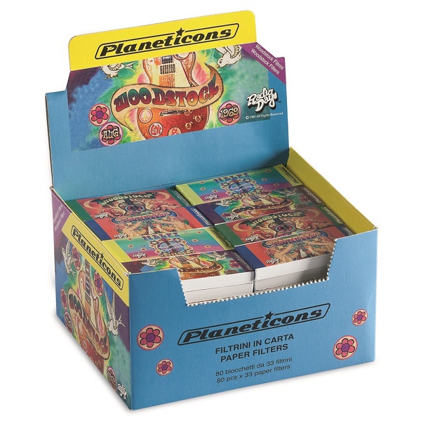 Filtri Planeticons Woodstock a Blocchetto x 80pz Filtri Planeticons Woodstock a Blocchetto x 80pz