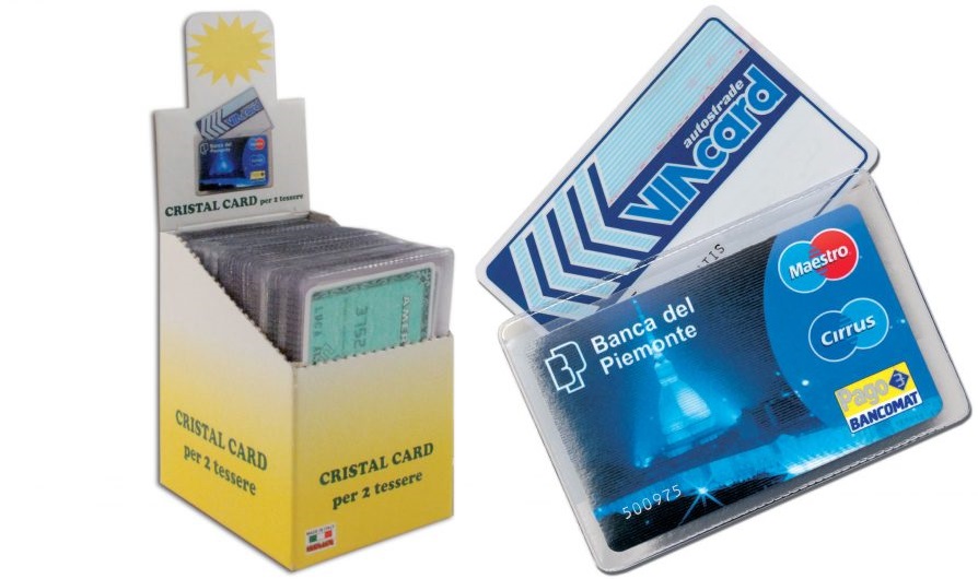 Portacard in PVC Alplast Cristal Card a 2 Scomparti x 100pz