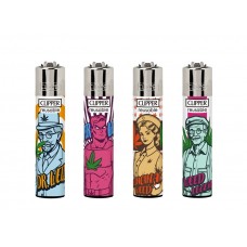 Accendini Clipper Large Family Weed - Box da 48 Accendini Accendini Clipper Large Family Weed - Box da 48 Accendini