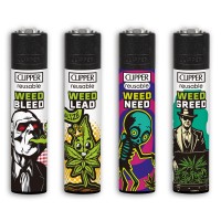Accendini Clipper Large Weed Rhyme - Box da 48 Accendini Accendini Clipper Large Weed Rhyme - Box da 48 Accendini