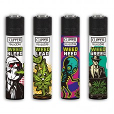 Accendini Clipper Large Weed Rhyme - Box da 48 Accendini