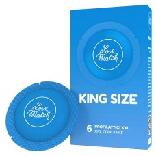 Love Match King Size XXL Extra Large 6 Preservativi Scatola da Farmacia Love Match King Size XXL Extra Large 6 Preservativi Scatola da Farmacia