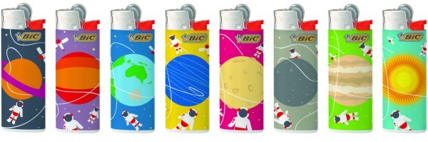 Accendino Bic J25 Mini Decorato Spaceplane x 50pz Accendino Bic J25 Mini Decorato Spaceplane x 50pz
