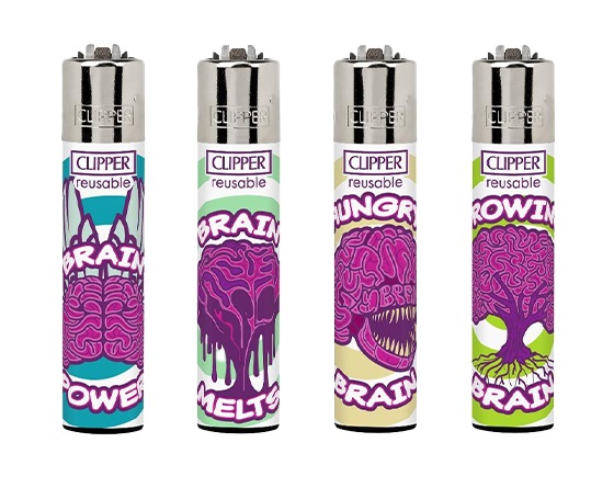 Accendino Clipper Large Brains x 48pz Accendino Clipper Large Brains x 48pz