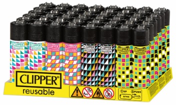 Accendino Clipper Large Geometric 4 x 48pz