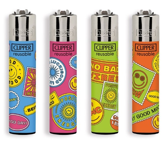 Accendino Clipper Large Happy Stamps x 48pz