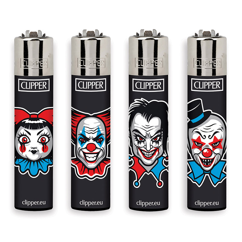 Accendino Clipper Large Horror Clawns x 48pz