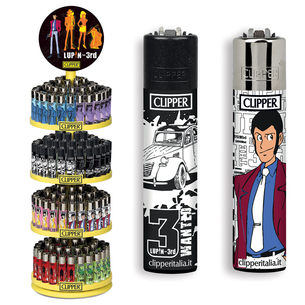 Accendino Clipper Large Lupin 2 Expo Girevole x 192pz