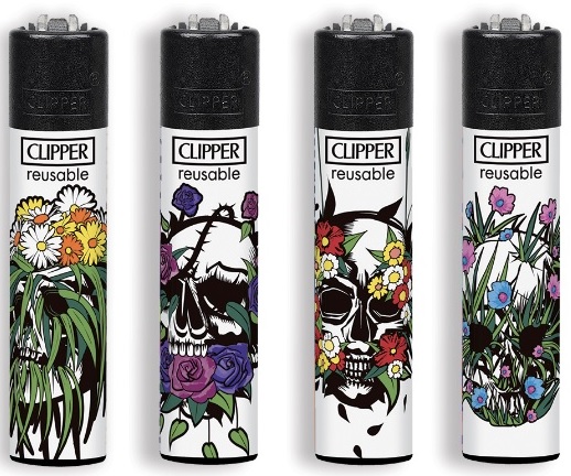 Accendino Clipper Large Natural Skulls 2 x 48pz