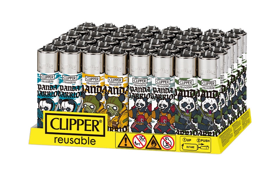 Accendino Clipper Large Panda Warrior x 48pz