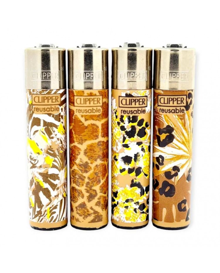 Accendino Clipper Large Safari Pattern Beige x 48pz