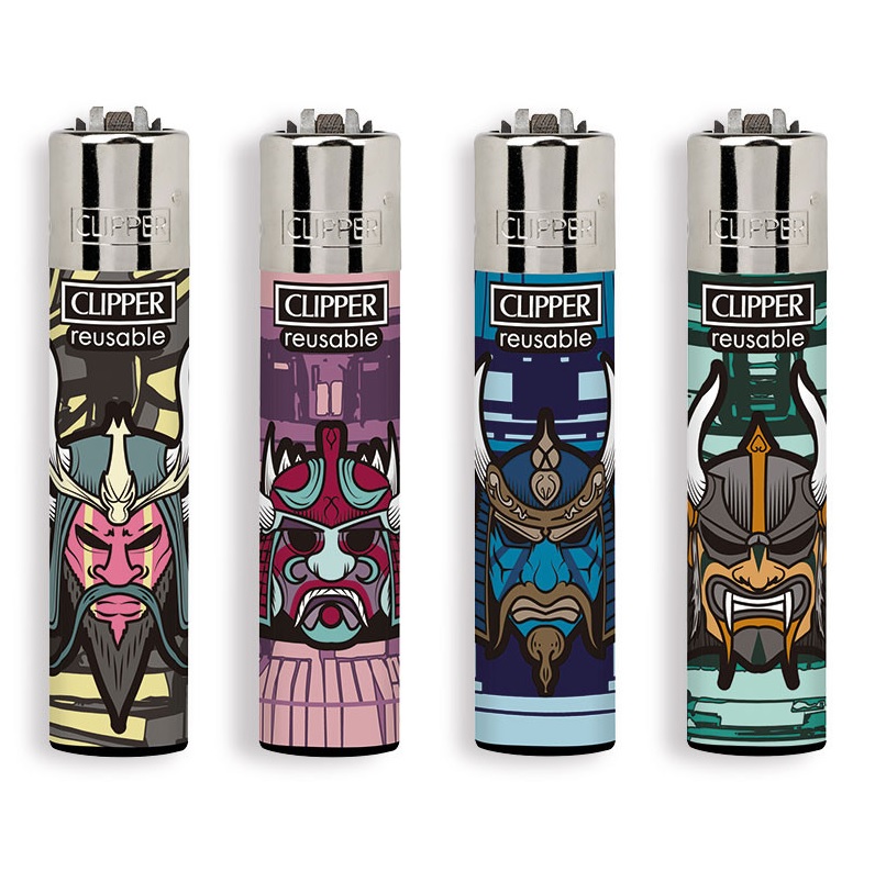 Accendino Clipper Large Samurai Masks x 48pz
