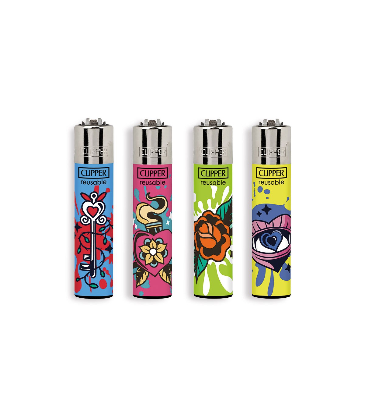 Accendino Clipper Large Simple Tatts x 48pz Accendino Clipper Large Simple Tatts x 48pz