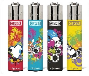 Accendino Clipper Large Summer 8 Rock x 48pz + Gas Omaggio