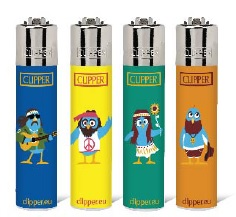 Accendino Clipper Micro Animals 9 Hippie Birds x 48pz