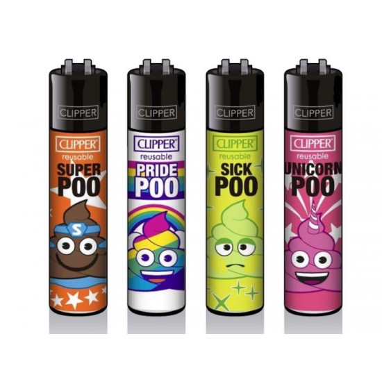 Accendino Clipper Micro Emoji Poo x 48pz