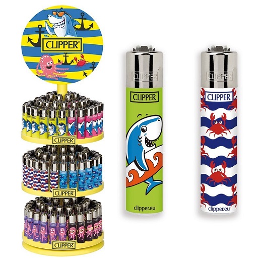 Accendino Clipper Micro Sea Animals N Expo Girevole x 144pz