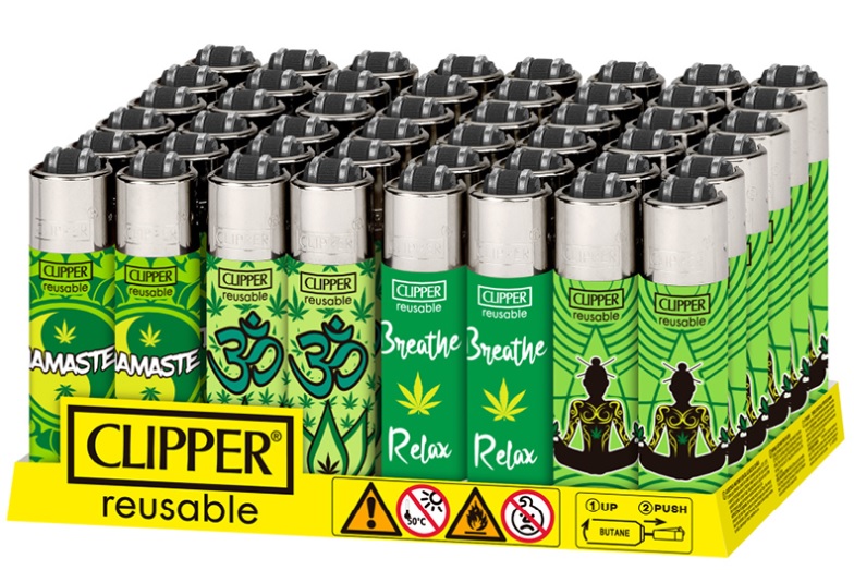 Accendino Clipper Micro Weed Yoga x 48pz