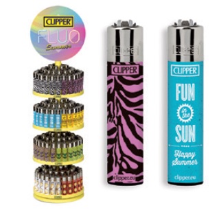 Accendino Clipper Large Fluo Summer Expo Girevole x 192pz