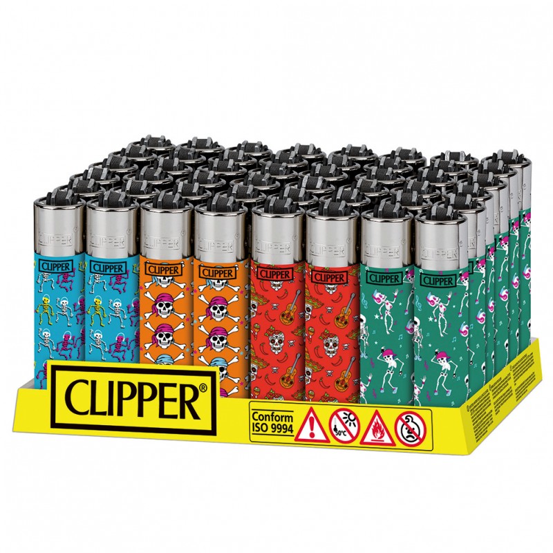 Accendino Clipper Large Skulls 5 C x 48pz - Clicca l'immagine per chiudere