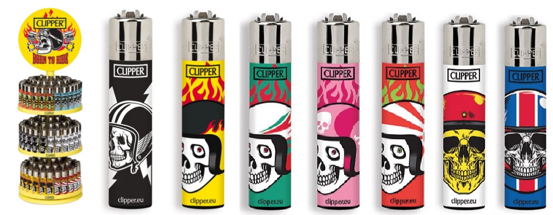 Accendino Clipper Large Skulls Expo Girevole x 144pz