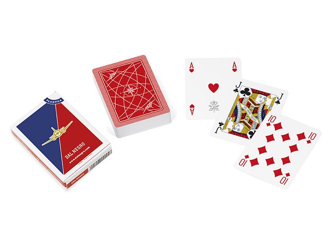 Carte Poker Aereo Club Dal Negro Plastica Astuccio Rosso x 1pz