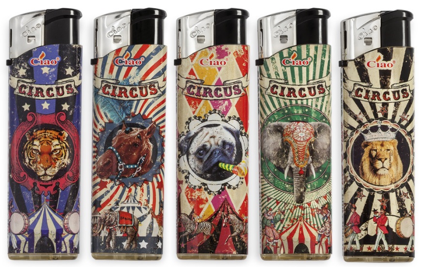 Accendino Ciao Piezo Large Circus x 50pz