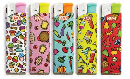 Accendino Ciao Piezo Large Pattern Food x 50pz