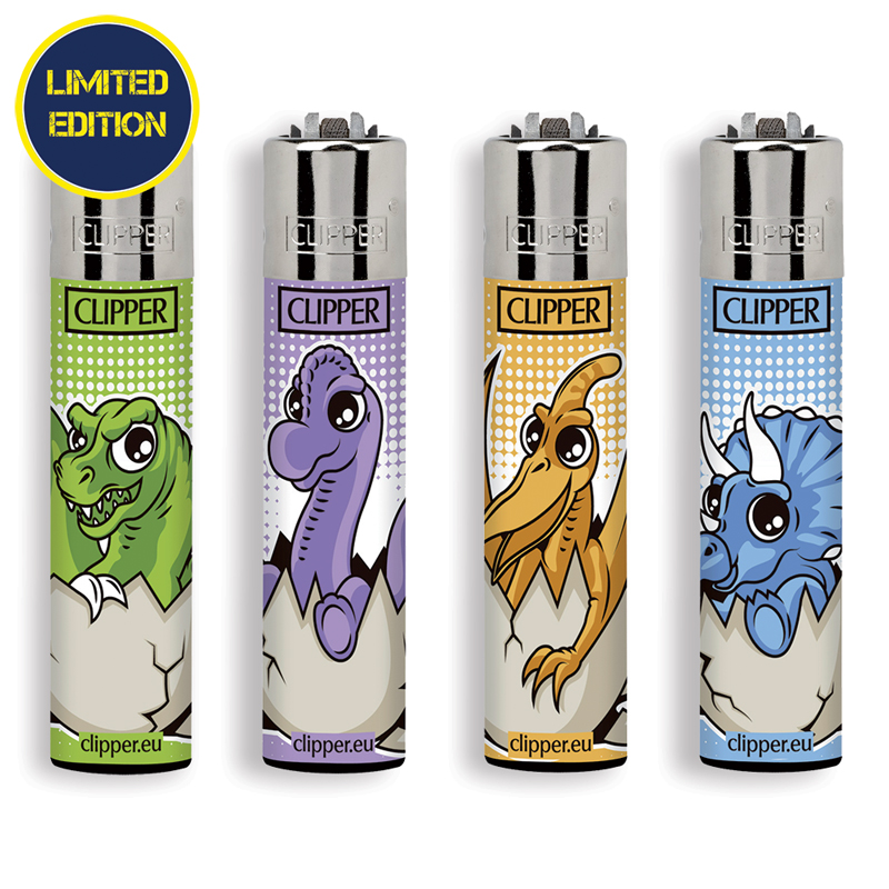 Accendino Clipper Large Baby Dino FF Vips x 48pz Accendino Clipper Large Baby Dino FF Vips x 48pz