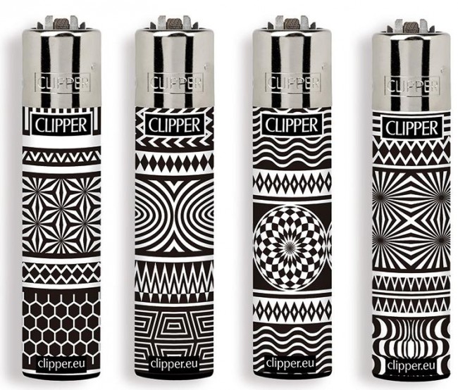 Accendino Clipper Large Black & White x 48pz