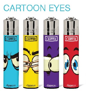 Accendino Clipper Large Cartoon Eyes x 48pz