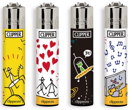 Accendino Clipper Large Characters 9 Cuttlas x 48pz