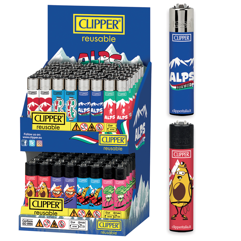 Accendino Clipper Large Combo Italian Alps Expo x 96pz