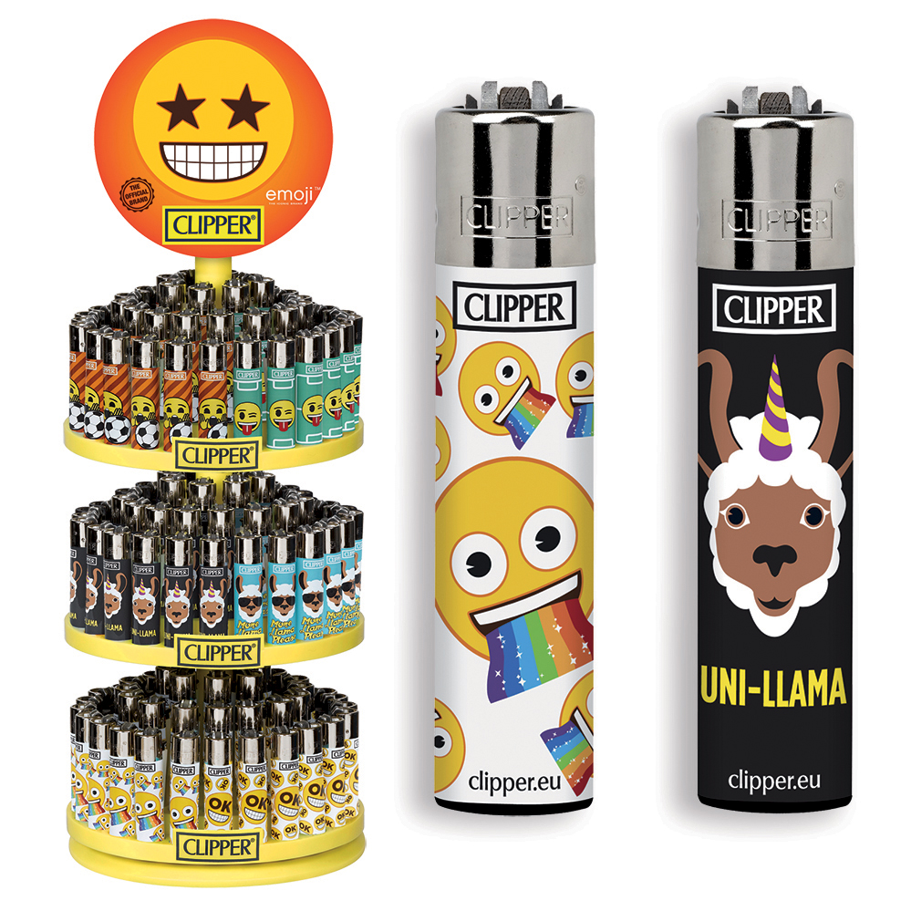 Accendino Clipper Large Emoji Mix Expo Girevole x 144pz