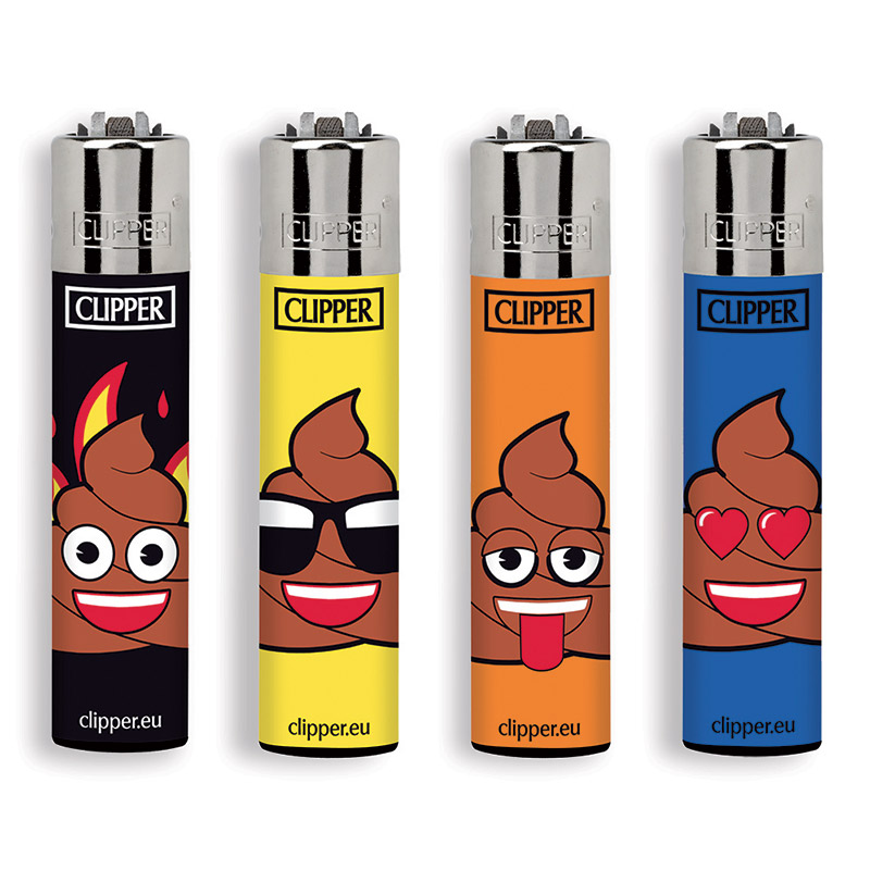 Accendino Clipper Large Emoji Poo H x 48pz