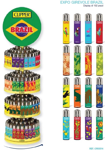 Accendino Clipper Large Brazil Expo Girevole x 192pz