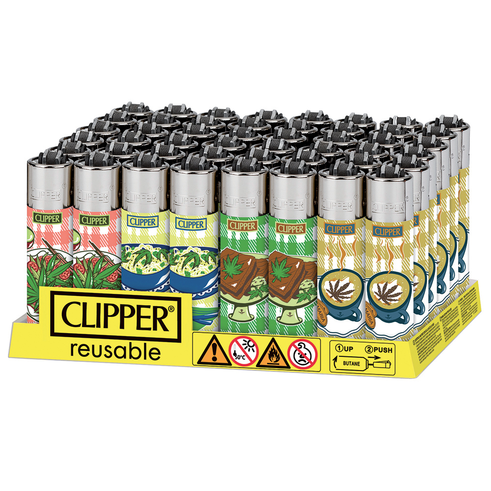 Accendino Clipper Large Food Leaves x 48pz