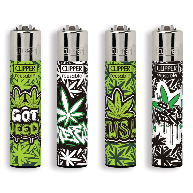 Accendino Clipper Large Graffiti Leaves x 48pz