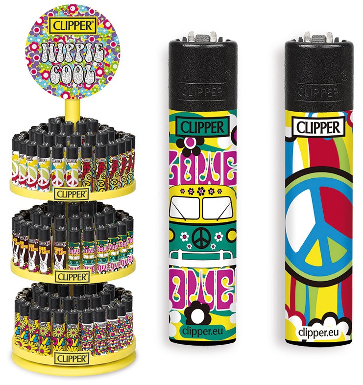 Accendino Clipper Large Hippie J Expo Girevole x 144pz