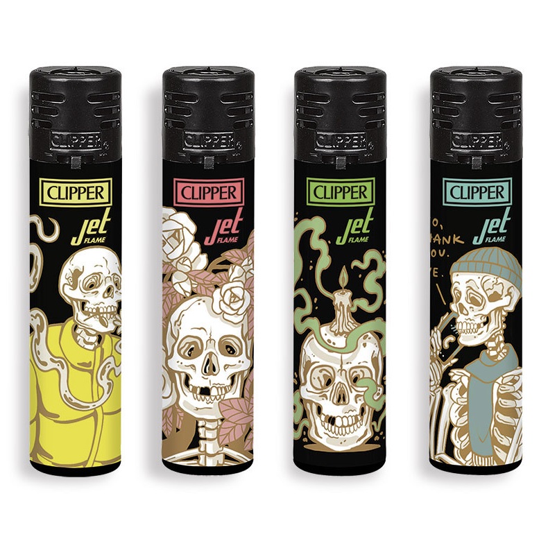 Accendino Clipper Large Jet Flame Cozy Skulls x 48pz