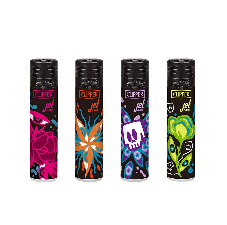 Accendino Clipper Large Jet Flame Psycho Flowers x 48pz - Clicca l'immagine per chiudere