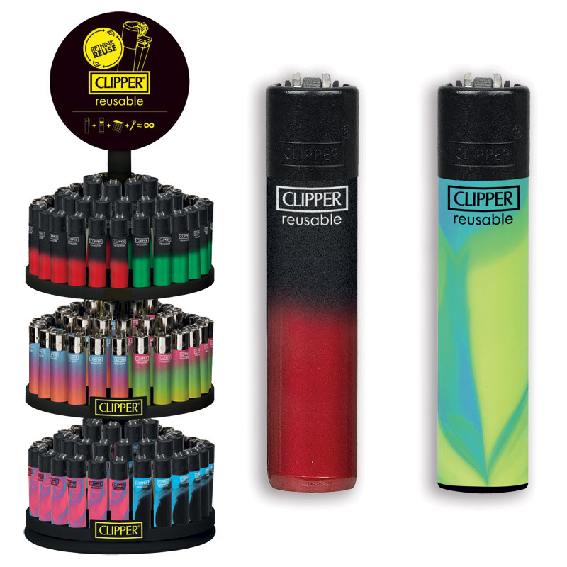 Accendino Clipper Large Painted Mix 5 Expo Girevole x 144pz