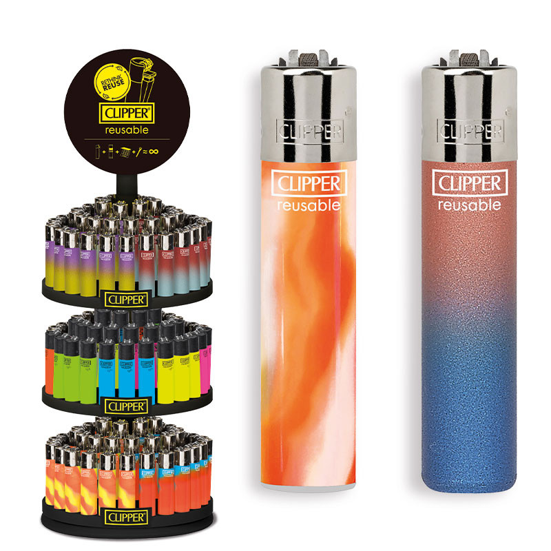 Accendino Clipper Large Painted Mix 7 Expo Girevole x 144pz