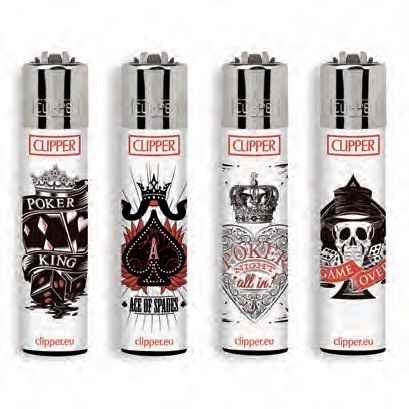 Accendino Clipper Large Poker Tattoo Bi x 48pz