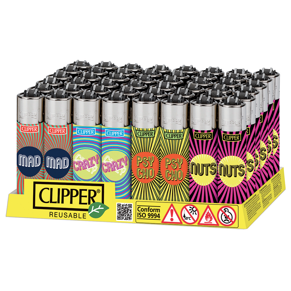 Accendino Clipper Large Psycho Ways x 48pz