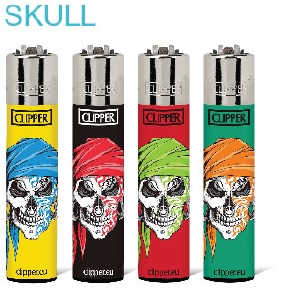 Accendino Clipper Large Skull x 48pz